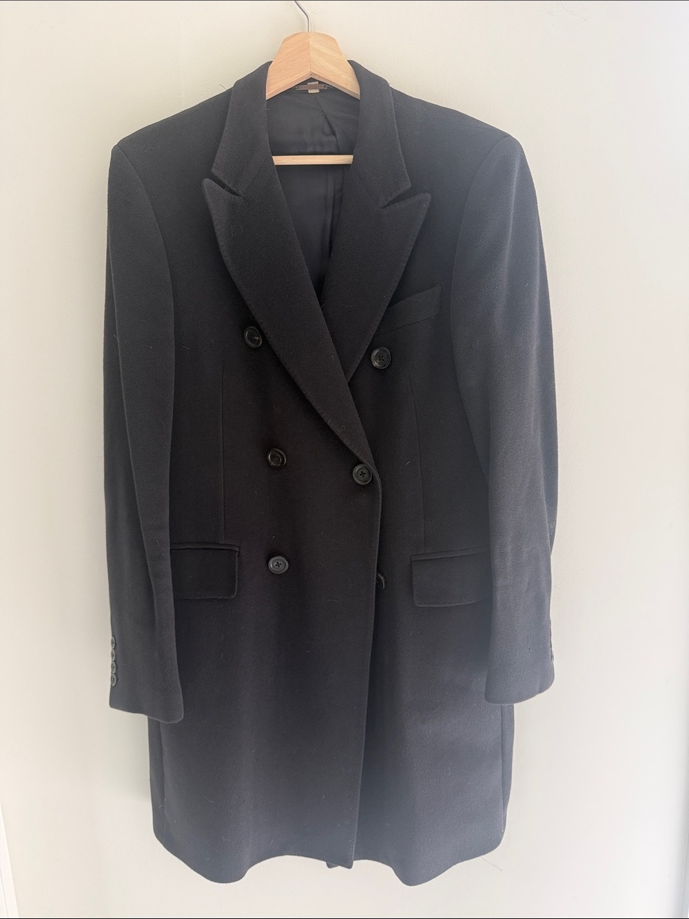 Classic Burberry Navy Double-Breasted Wool Coat